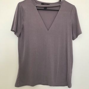 Purple V Cut Out Tee